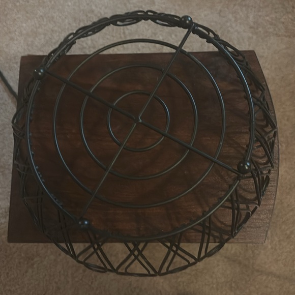 Like new round black bread basket measures approximately 10” by 4” high - Picture 3 of 5